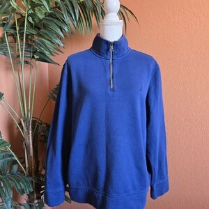 3/$25 Nautica Pullover Mid Zip Up Sweatshirt Navy Blue Large Unisex Top